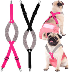 Saintrygo bretelles pour couches chien noir et rose, ensemble pratique.