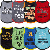Saintrygo ensemble 8 t-shirts chien imprimés, looks variés pour toutes les occasions.