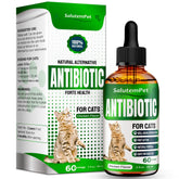 SalutemPet Antibiotique chat – bouteille liquide, dosage facile à ajouter à la nourriture.