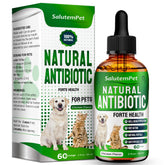 SalutemPet Forte Santé, bouteille claire, soutien pour chiens et chats.