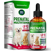 SalutemPet Vitamines prénatales - bouteille liquide, dose simple pour chiens et chats.