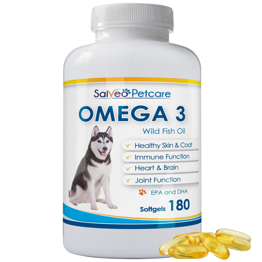 Salveo Petcare Omega3 poisson chien bouteille: pureté et facilité d'administration.