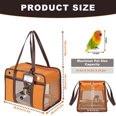 Accès latéral du sac Sanmoncare facilitant le nettoyage sans déranger l'oiseau.