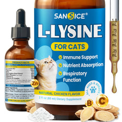 Flacon SANSICE L-Lysine pour chats, soutien immunitaire