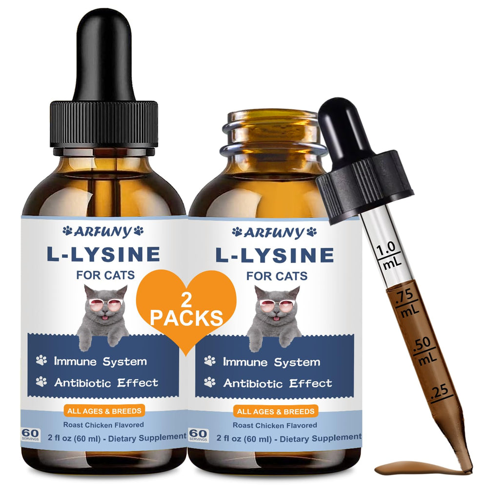 SANTKOL Lysine pour chat – flacons gouttes et paquet double pour administration facile