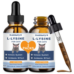 SANTKOL Lysine pour chat – flacons gouttes et paquet double pour administration facile