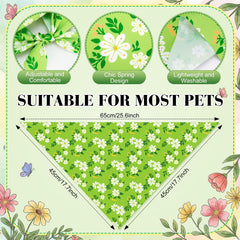 Sanwuta bandana chien printemps floral, couleur vive et élégance en extérieur.