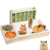 SANXHAMSTER bac-litiere-lapin-3-en-1: conception robuste et pratique pour petits animaux.