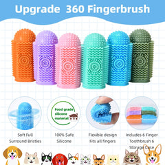 Sarnxgr brosse-doigt-chiens-chat tête souple pour le nettoyage précis