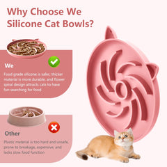 Design vortex fleur Sarnxgr, stimule l'intérêt du chat pendant le repas.