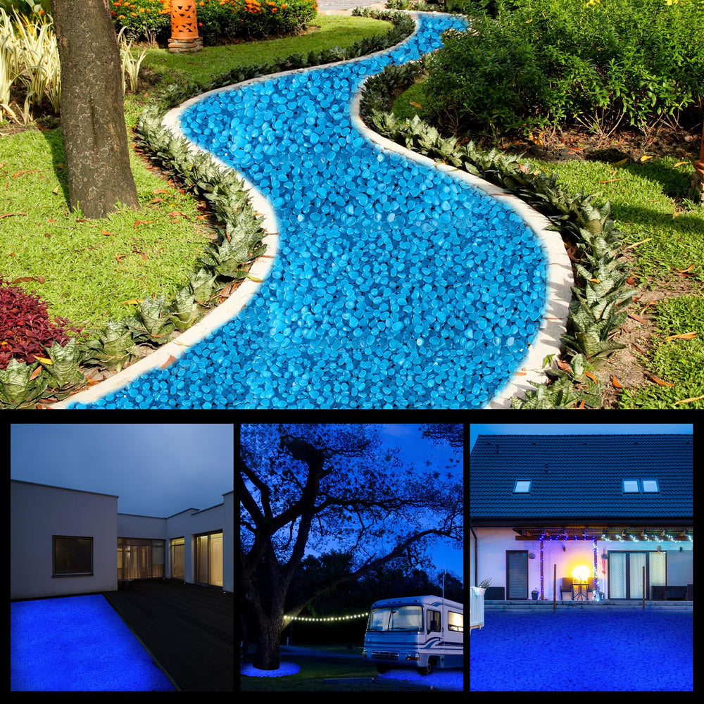 Sasylvia pierres lumineuses 1 pouce bleu sombre pour chemin éclairé.