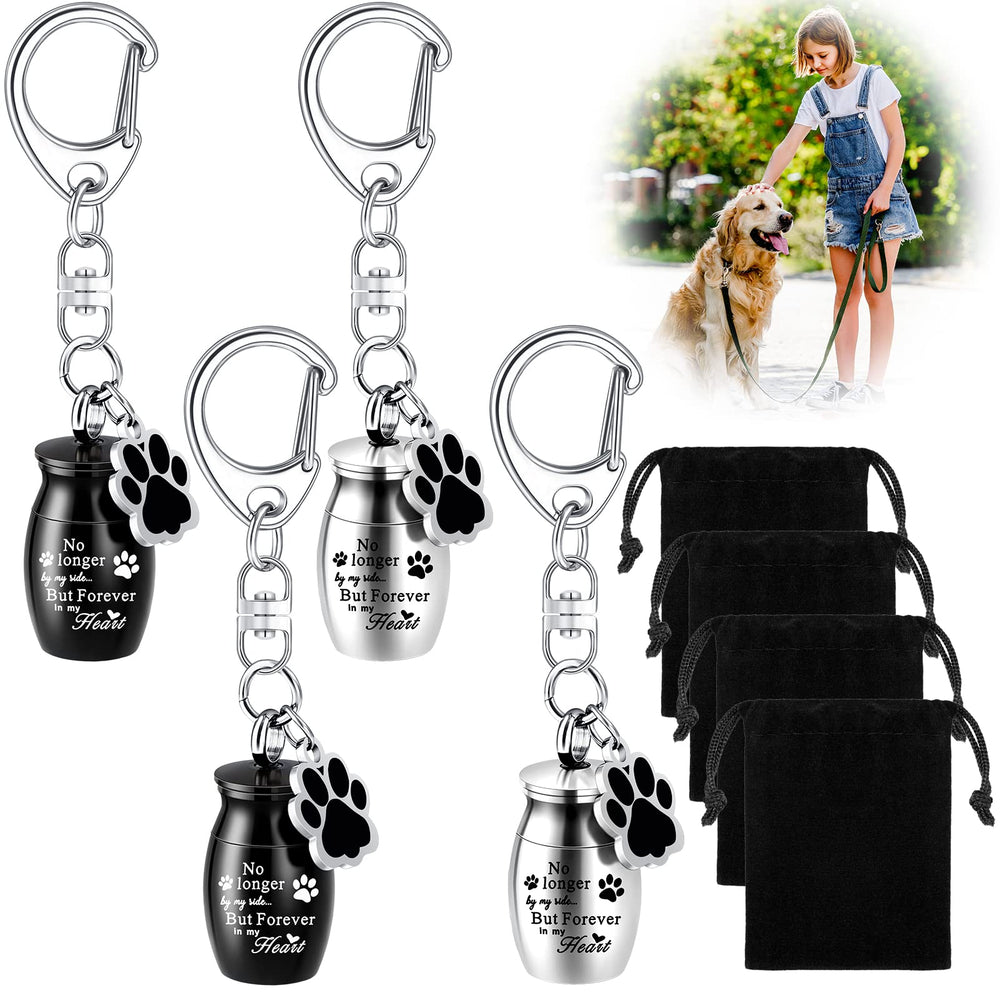 Sasylvia porte-urne chien patte argent - porte-clés robuste pour souvenirs en déplacement.