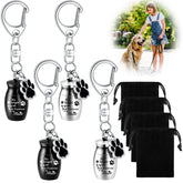 Sasylvia porte-urne chien patte argent - porte-clés robuste pour souvenirs en déplacement.