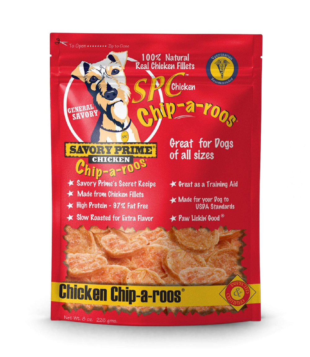 Savory Prime Chicken Chip-A-Roos — morceaux poulet, récompense idéale pendant l'entraînement.