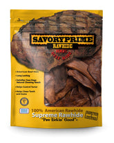 Savory Prime chips boeuf croquants pour chien, mastication prolongée et plaisir.