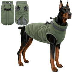 Manteau SAWMONG pour chien avec fermeture éclair arrière, enfiler rapidement et facilement.