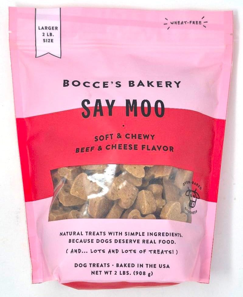 Say Moo Dog Treats: emballage clair, friandises savoureuses pour récompenser votre chien.