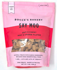 Say Moo Dog Treats: emballage clair, friandises savoureuses pour récompenser votre chien.