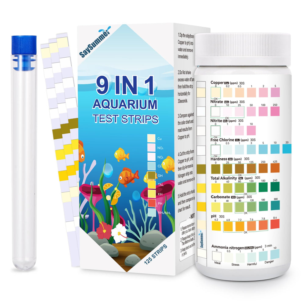 SaySummer bandelettes test eau aquarium 9 en 1 pour évaluer rapidement les paramètres