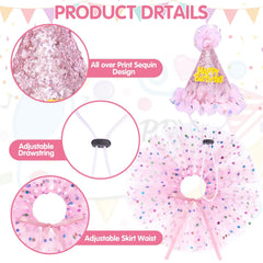 SCENEREAL ensemble anniversaire chien rose, parfait pour photos et fête.