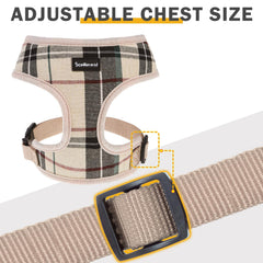 SCENEREAL harnais plaid beige pour style moderne et sûr.
