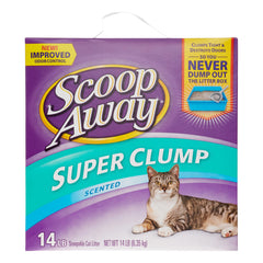 Scoop Away litière parfum frais, emballage clair pour achat rapide.