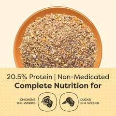 Scratch and Peck Starter Mash biologique et sans OGM, nutrition pure