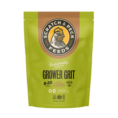 Scratch and Peck Grower Grit dans un bol, soutien naturel à la digestion des poulets.