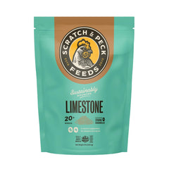Scratch and Peck Feeds Limestone, sac 8 lb, vue frontale, source de calcium pour coquilles plus solides.