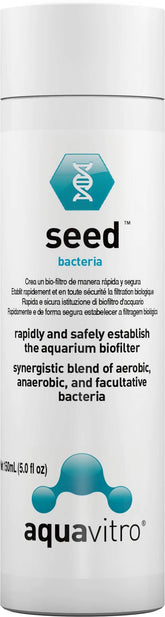 Seachem Aquavitro Seed – bouteille 150 ml prête à démarrer le biofiltre.