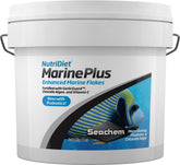 NutriDiet Marine Plus Flocons de Seachem, emballage pratique, alimentation marine complète.