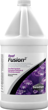 Reef Fusion 1 de Seachem, flacon montrant le calcium ionique utile pour les coraux.