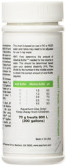 Étiquette et mode d’emploi du tampon alcalin Seachem pour un dosage fiable.