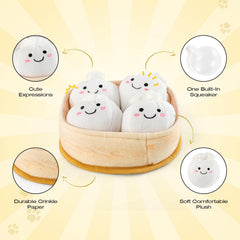Sedioso petit pain peluche avec sifflet interne, stimulant le jeu.