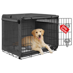 Capot Seiyierr pour cage chien 42 pouces, fenêtre de ventilation gauche pour plus d’aération.