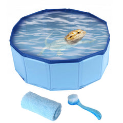 Selacca Baignoire dragon barbu pliable en PVC, pratique et durable pour le bain.
