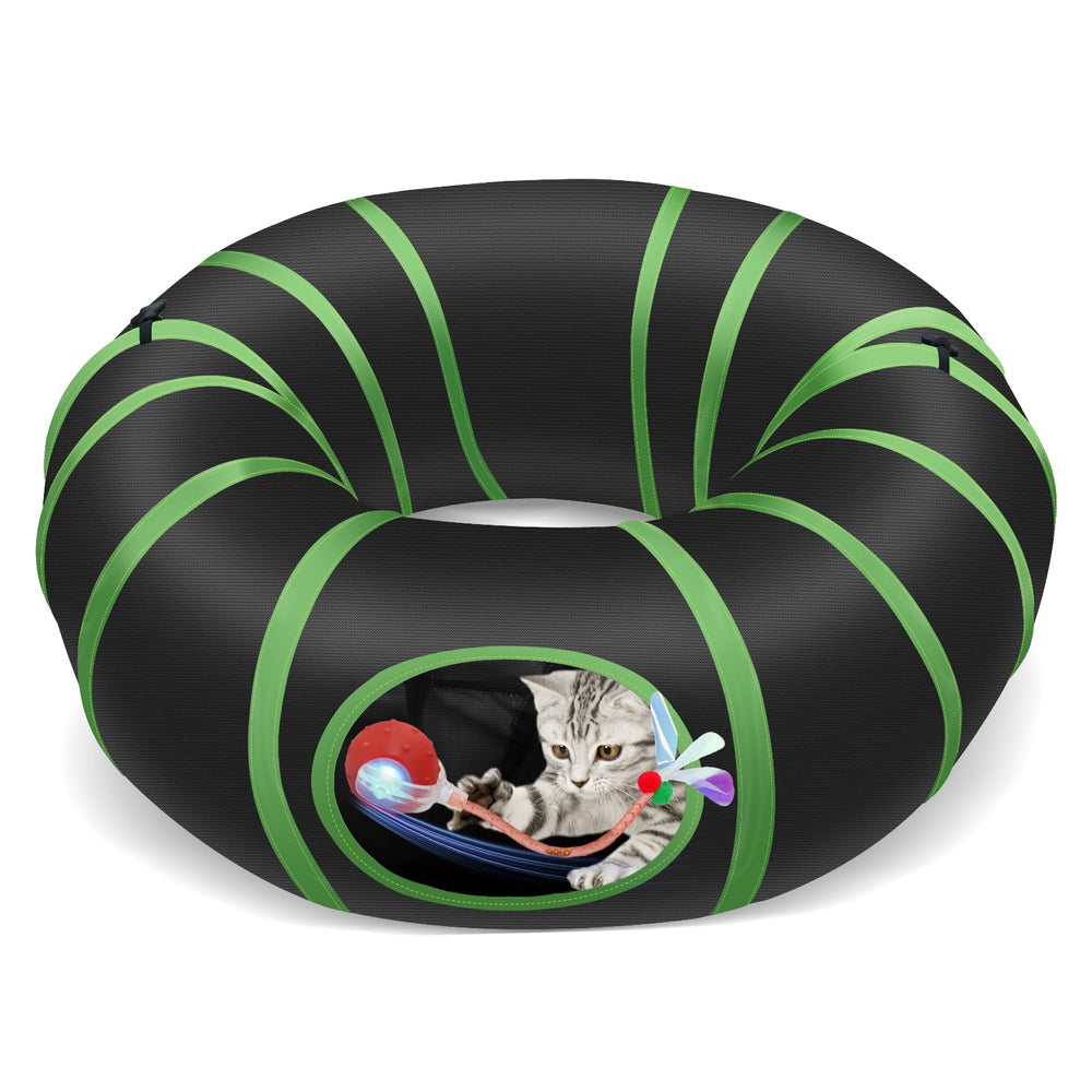La balle interactive Sentoo se déplace rapidement dans le tunnel pliable pour stimulation ludique.