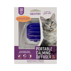 Diffuseur portable SENTRY pour chats, soutien apaisant lors de déplacements.