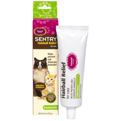 Sentry Hairball Relief pour chats, bouteille saveur malt, pratique et savoureuse.
