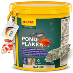 Sera Pond Flakes: emballage prêt à l’emploi pour les poissons d’étang.