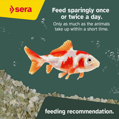 Sera Pond Flakes: flocons faciles à digérer pour des poissons actifs.