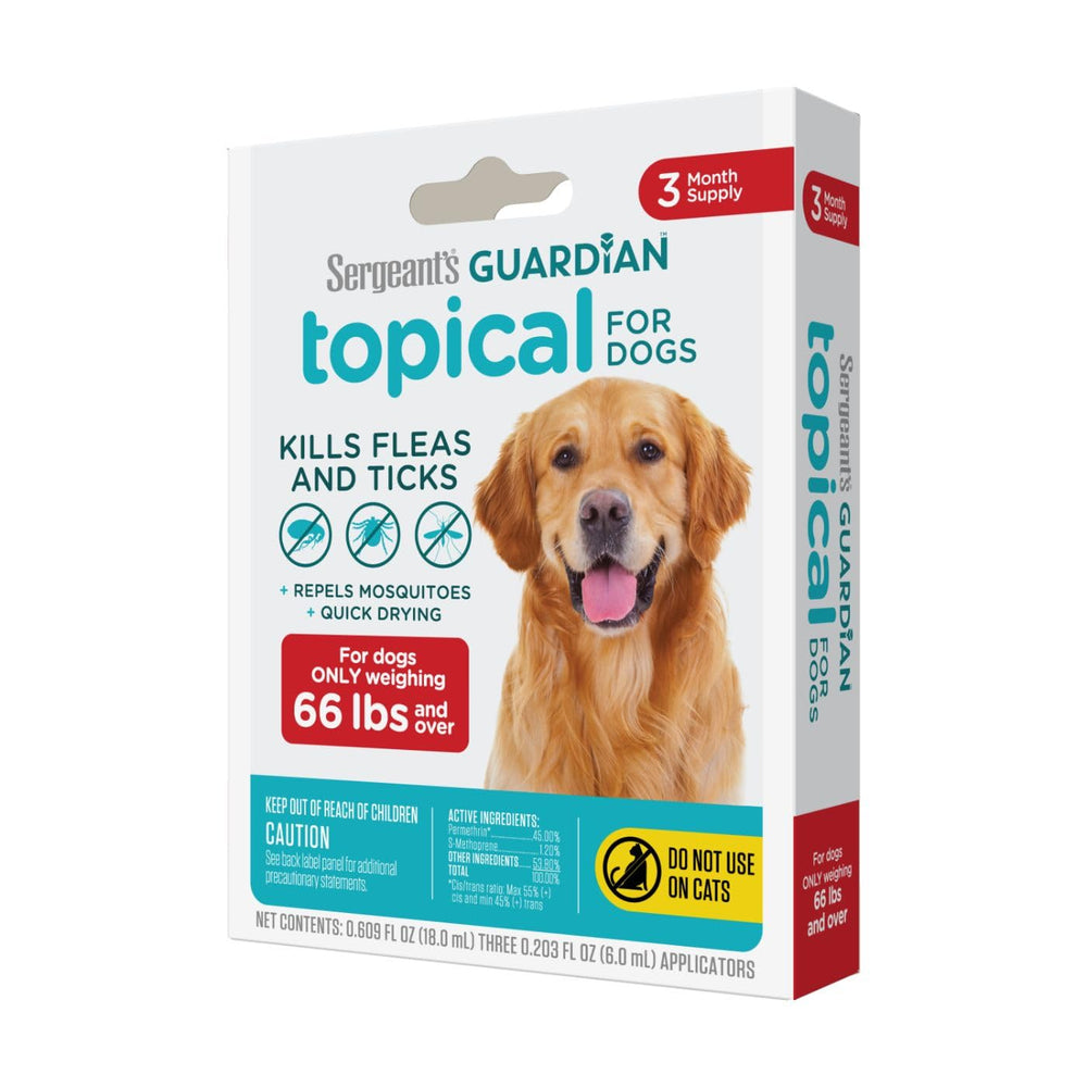 SERGEANT'S Guardian flacon-squeeze-on pour chiens, protection rapide contre puces et tiques.
