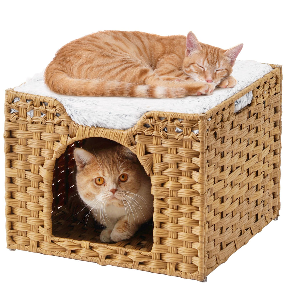 SETVSON lit-cave pour chat en rotin: espace sûr pour sieste.