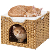 SETVSON lit-cave pour chat en rotin: espace sûr pour sieste.
