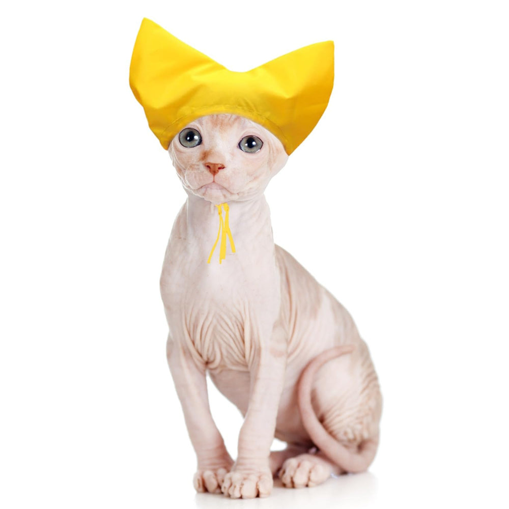 Capuchon douche SEZDEKI pour animaux jaune protège les oreilles lors du bain.