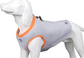SGODA gilet refroidissement chien gris/orange vue avant, pour rester au frais lors des promenades