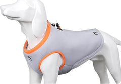 SGODA gilet refroidissement chien gris/orange vue avant, pour rester au frais lors des promenades