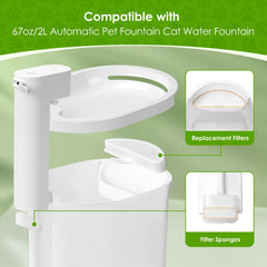 Filtration à quatre couches SgurFin pour fontaine chat 67oz, eau plus claire