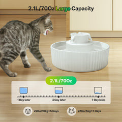 SgurFin fontaine-chat-ceramique-2, eau propre grâce à filtration efficace