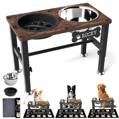 SHAINFUN bol élevé pour chien avec hauteur ajustable pour repas confortable.